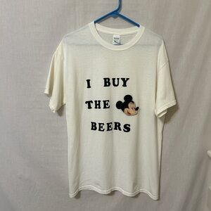 Gildan Cream Graphic Tee with Black Text